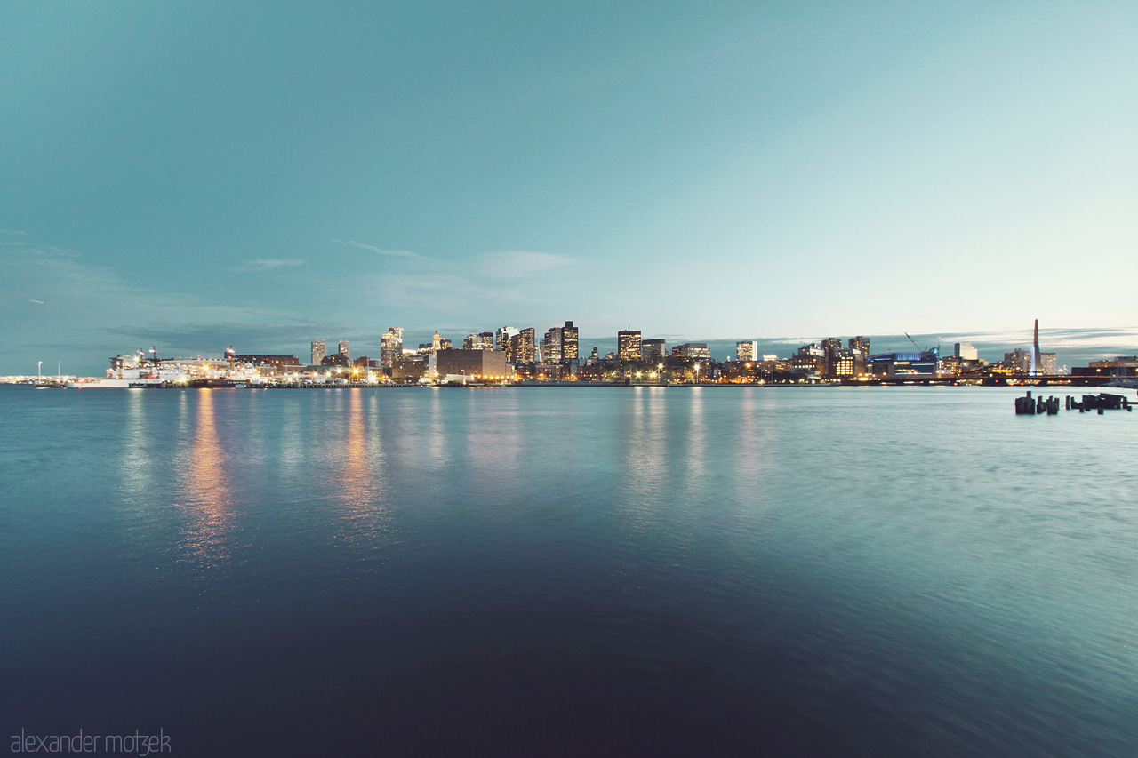 Foto von Skyline von Boston bei Nacht