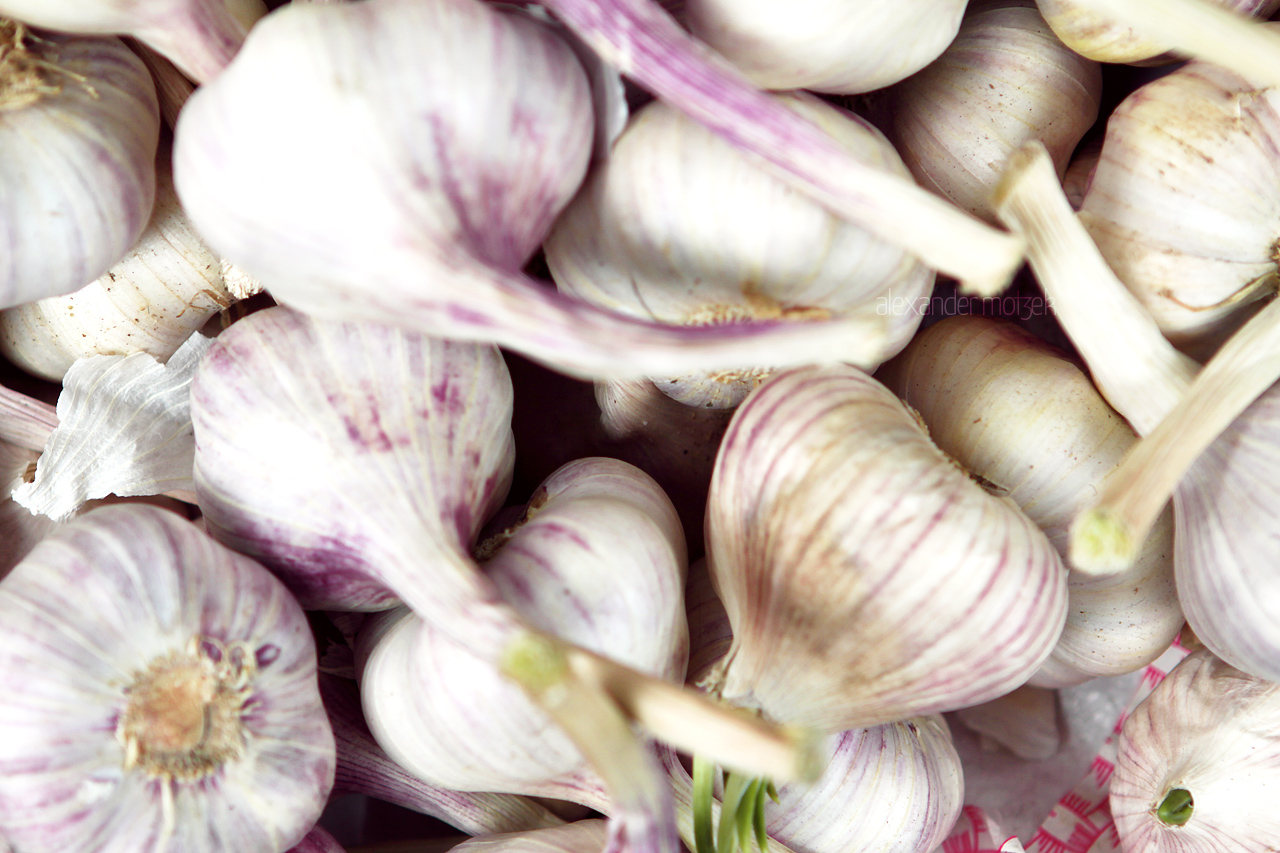 Foto von Knoblauch Knollen auf dem Markt