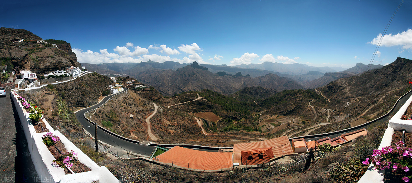 Foto von Gran Canaria Panorama von kleinem Bergdorf