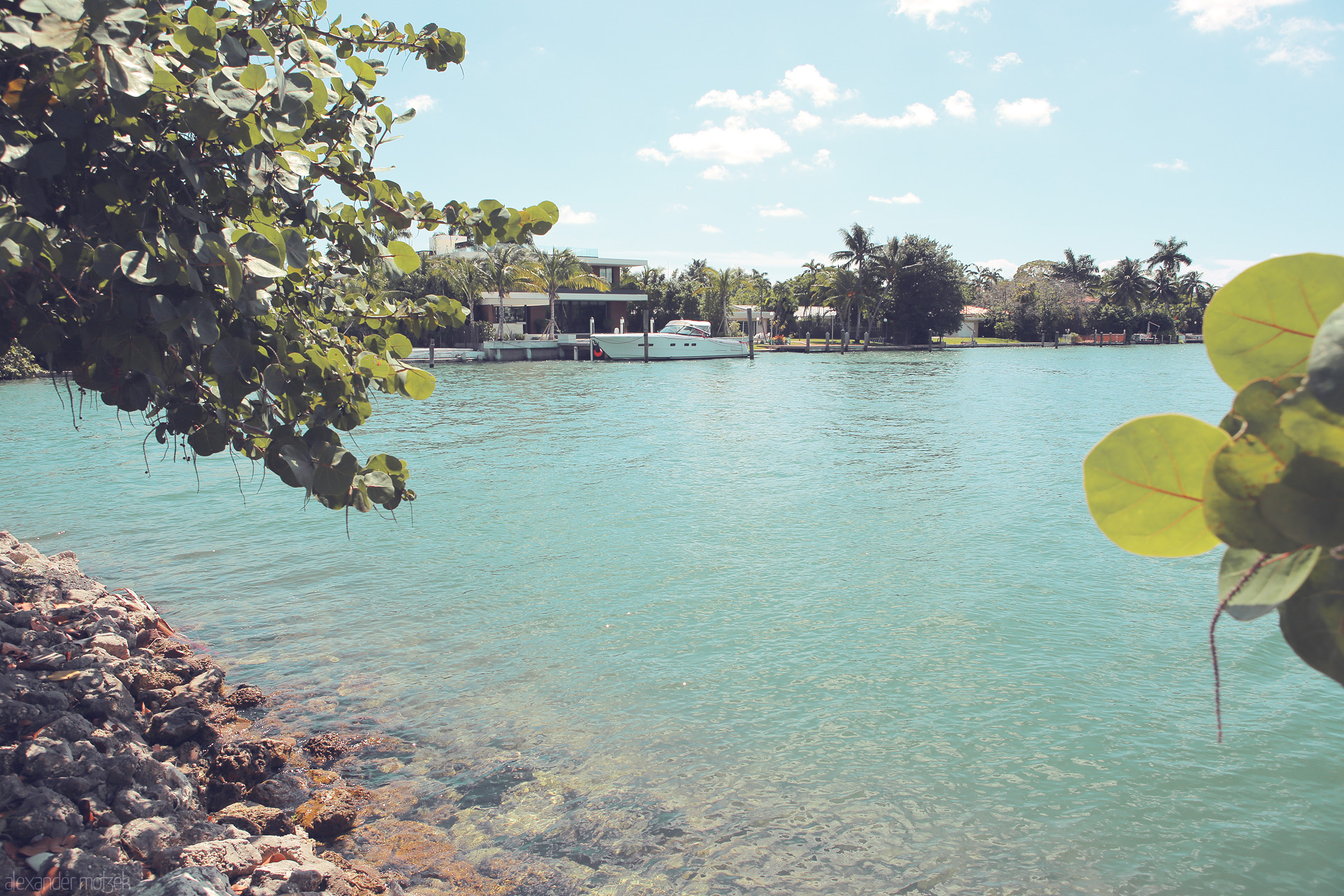 Foto von Lush greenery meets tranquil turquoise waters in Miami's serene coastal escape.