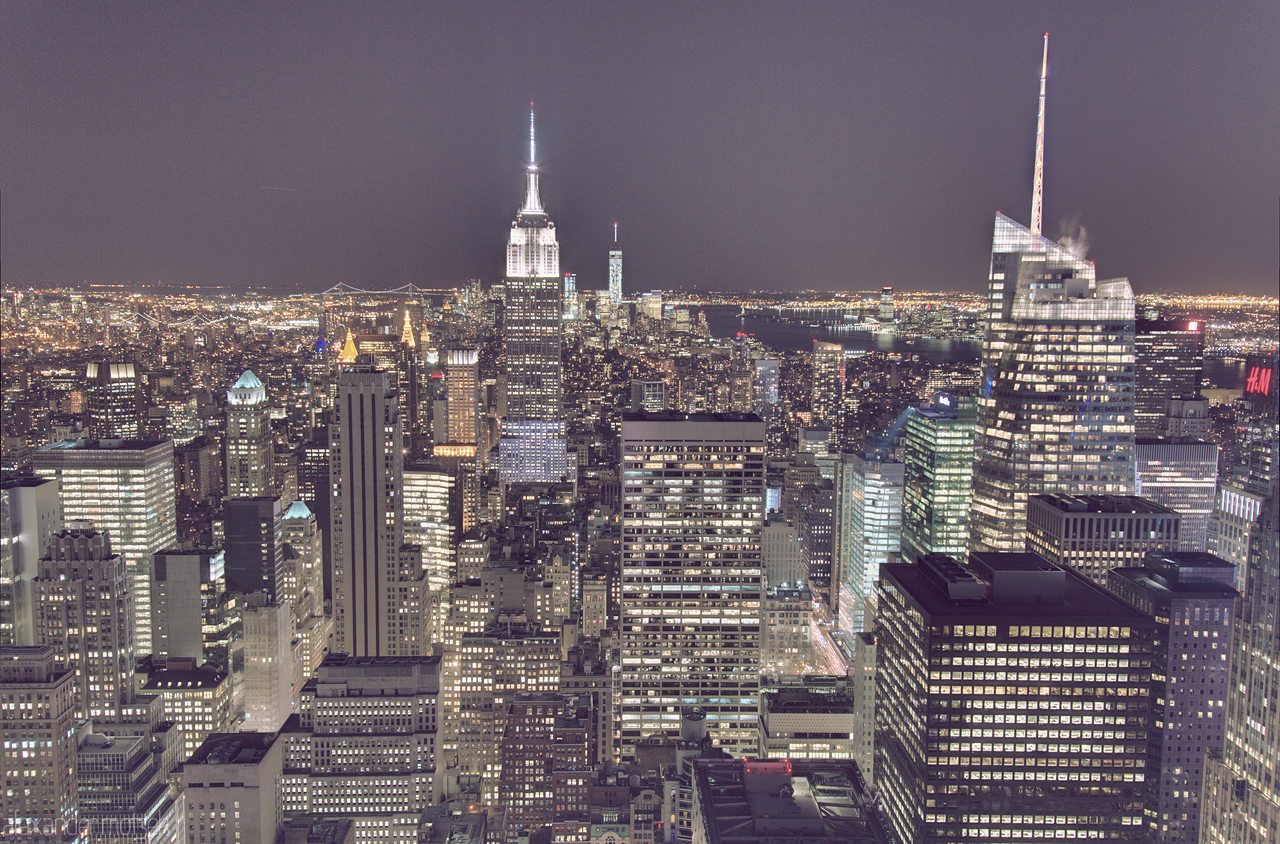 Foto von Blick auf New York from Rockefeller Center aus bei Nacht