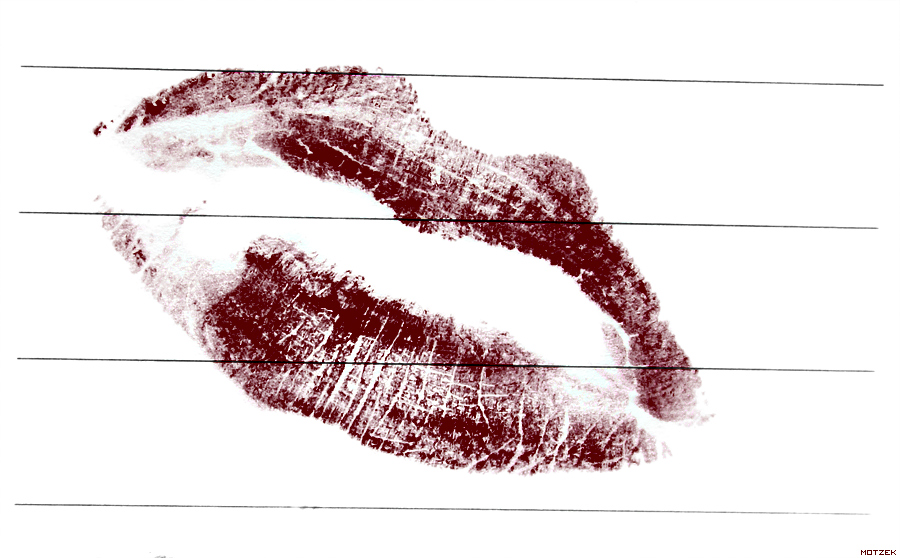 Foto von Postkarte Kuss Lippenstift