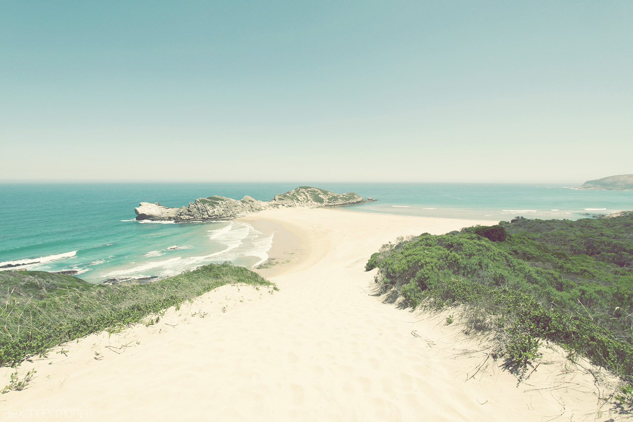 Foto von Blick von der hohen Düne des Robberg Island Nationalpark